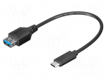 Cable | OTG,USB 3.0 | USB A socket,USB C plug | 0.2m | black | 5Gbps