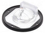 LED lens | round | Mat: silicone | transparent | Colour: black | &Oslash;: 90mm