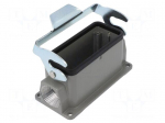 Enclosure: for HDC connectors | size D16B | with latch | angled