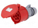 Connector: AC supply 3-phase | plug | female | 32A | 400VAC | IP44,IP54