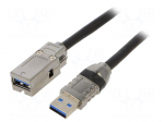 USB 3.0 A/A socket | 22mm | har-port | &Oslash;22.3mm | IP20 | silver