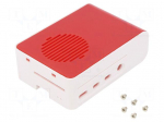 Enclosure: for computer | Raspberry Pi 4 B | ABS | white-red | X: 63mm