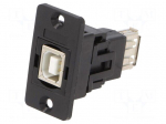 Adapter | USB A socket,USB B socket | Slim | USB 2.0 | gold-plated