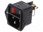 Connector: AC supply | socket | male | 15A | 250VAC | C14 (E) | DC11