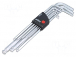 Wrench: hex key-set | spherical | Chrom-vanadium steel | blister