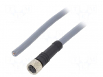 Cable: for sensors/automation | M8 | PIN: 4 | straight | 5m | plug | 36VDC