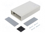 Enclosure: with panel | X: 95mm | Y: 158mm | Z: 36mm | ABS | light grey