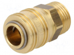 Quick connection coupling | straight | max.35bar | brass | D: 25mm