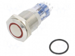 Switch: vandal resistant | DPDT | 3A/250VAC | IP67 | ON-ON | red | 12VDC