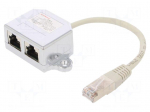 Splitter | RJ45 socket x2,RJ45 plug x1 | 0.15m | F/UTP | Colour: grey