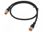 Cable: for sensors/automation | M12 | PIN: 5 | 0.6m | plug | 60VDC | 60VAC