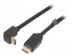 Cable | HDMI plug,HDMI plug 270&deg; up/down | PVC | HDMI 2.0 | 3m | black