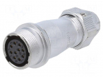 Connector: circular | plug | female | PIN: 10 | IP67 | WF16 | 5&divide;6.5mm | 5A