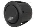 ROCKER | SPST | Pos: 2 | ON-OFF | 20A/14VDC | black | LED | RA | Body: black