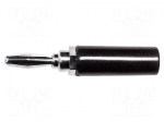 Laboratory connector: 4mm banana | plug | 15A | black | 48.1mm
