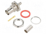 Connector: BNC | socket | female | straight | 50&Omega; | crimped | PTFE | brass