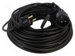 Extension lead | 3x1.5mm2 | 30m | PVC | black | Sockets no: 1 | 16A