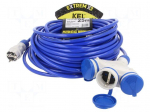 Extension lead | 3x2.5mm2 | 25m | PUR | blue | Sockets no: 3 | 16A