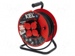 Extension lead | 3x2.5mm2 | 40m | rubber | black | Sockets no: 4 | 16A