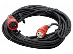 Extension lead | 3x2.5mm2 | 20m | rubber | black | Sockets no: 1 | 16A