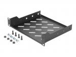 Digitus | 1U fixed shelf | DN-10-TRAY-2-B | Perfect for storage of components which are not 254 mm (10") suitable. Slim design which takes space of 1 height unit. Easy and quick to mount or dismount. Load capacity: 25 kg | Black