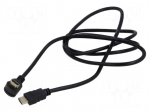 Cable | HDMI plug,HDMI plug 90&deg; up/down | Len: 1.5m | black | 30AWG