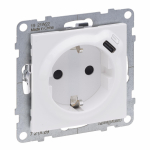 SUNO COMBINED SOCKET 2P+E SCHUKO STANDARD AUTO TERMINALS SHUTTERED + USB TYPE C WHITE