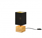 Trio Woody table lamp 12 cm square E14 wood/black gaismeklis R50171080 4017807523553