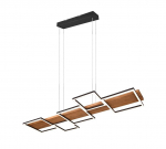 Trio Harper LED piekarama lampa matt black/wood brushed steel 322910532 4017807524963