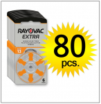 80 tk. SUPER &Ouml;KONOOMNE kuuldeaparaadi patareide komplekt | Suurus 13 | T&auml;iustatud Zn-Air PR48