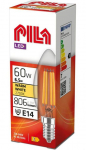 PILA LEDCLA 60W B35 E14 WW CL ND 1CT/10 spuldze