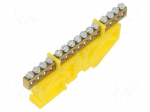 Connector: terminal block | for DIN rail mounting | yellow | ways: 1