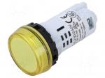 Control lamp | 22mm | YW | Illumin: LED | &Oslash;22.5mm | IP65 | 230VAC | yellow