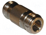 Adapter | N female,both sides | Insulation: PTFE | 50&Omega; | brass | 11GHz
