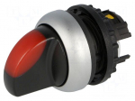 Switch: rotary | 22mm | Stabl.pos: 1 | red | M22-FLED,M22-LED | IP67