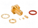 Connector: RP-SMA | socket | male,reverse | straight | 50&Omega; | PTFE | brass
