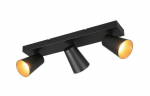 Trio Sharp spot 3-pc GU10 matt black/gold gaismeklis 817100332 4017807613087