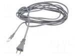 Cable | 2x0.75mm2 | IEC C7 female,JIS 8303 plug | PVC | 5m | grey | 7A