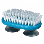 Hand and nail brush with suction cups
