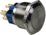FLAT STAINLESS STEEL PUSH BUTTON DPST 1NO 1NC