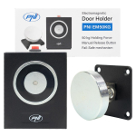 PNI EM50KG Fail Safe NO open door holding electromagnet, wall mounting, opening force 50Kg, 12/24V, black