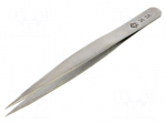 Tweezers | 135mm | for precision works | Blade tip shape: flat