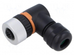 Connector: M12 | plug | PIN: 4 | female | 250V | angled 90&deg; | IP67 | 4A