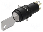 Switch: rotary with key | 16mm | Stabl.pos: 2 | NC + NO | 51 | Pos: 2