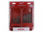 Drill set | for metal | plastic box | metal,steel | 19pcs.