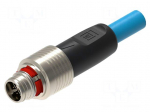 Cable: for sensors/automation | M12 | PIN: 8 | straight | 3m | plug | 0.5A