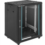 Qoltec 54518 19" RACK cabinet | 15U | 600 x 855 x 600 | Tempered glass door