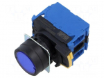 Switch: push-button | 22mm | Stabl.pos: 2 | NO x2 | blue | LED | IP66 | flat