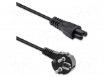 Cable | 3x1mm2 | CEE 7/7 (E/F) plug angled,IEC C5 female | PVC