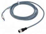 Cable: for sensors/automation | M12 | PIN: 4 | straight | 2m | plug | 4A